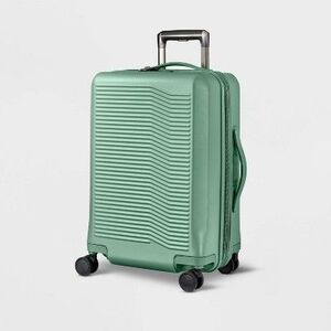 Open Story - 21.5" Hardside Carry On Suitcase 4-Wheel Spinner H Matte Green